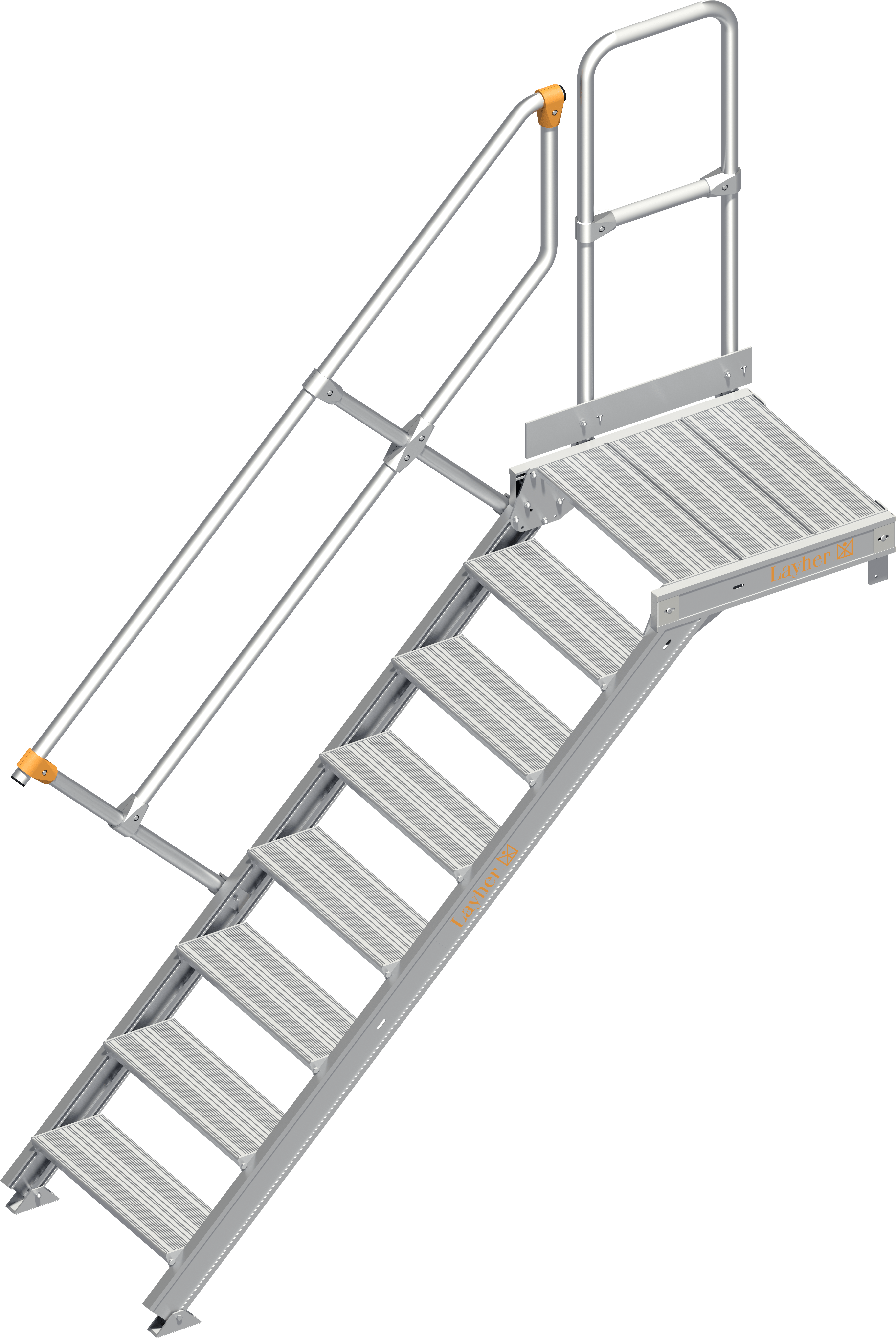 schody aluminiowe z platformą 112